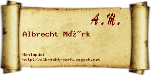 Albrecht Márk névjegykártya