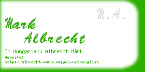 mark albrecht business card
